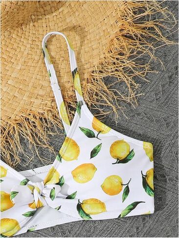 Floerns Girl's 3 Piece Swimsuit Cherry Print Cute Bikini Set with Cover Up Skirt in Saudi Arabia