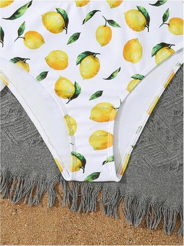 Floerns Girl's 3 Piece Swimsuit Cherry Print Cute Bikini Set with Cover Up Skirt in Saudi Arabia