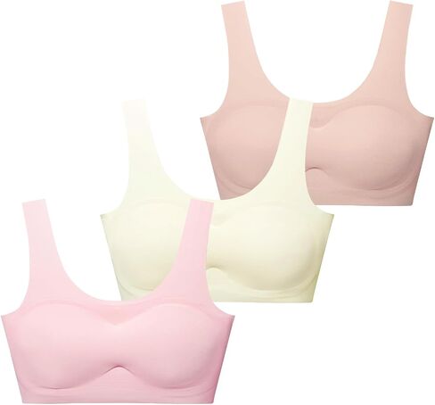 Phennie's Girls Training Bras Teen Sports Bra Wireless Removable Light Padded Bralette for 8-10 10-12 12-14 14-16 Packs in Saudi Arabia