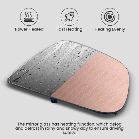 Passenger Side Mirror Glass Replacement For Tesla Model Y 2019-2024 - Right Side View Exterior Mirrors, Power Heated, with Backing Plate in Saudi Arabia