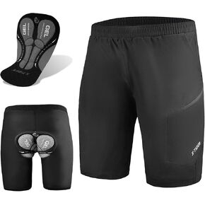 X-TIGER Mens Mountain Bike Shorts 5D Padded Riding Biking Cycling Bicycle Short for Men Zipper Pockets