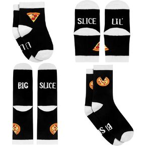 Jiuguva 4 Pairs Dad Baby Matching Socks Set Dad and Son Matching Outfits Christmas Father Gifts First Time Dad Gifts (Slice)