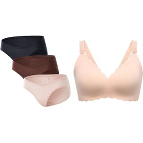 Momcozy Classic Jelly Strip Nursing Bras Large and Under The Bump Maternity Underwear One Size