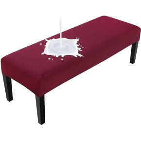 Waterproof Dining Bench Cover, Removable Bench Slipcover Washable Bench Seat Protector Cover for Living Room, Bedroom, Kitchen (Beige)