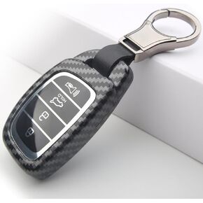 for Hyundai Key Fob Cover with Keychain, Carbon fiber pattern Key Case Protection Shell Fit for lantra Ioniq Sonata Tucson Elantra GT (C-Model)