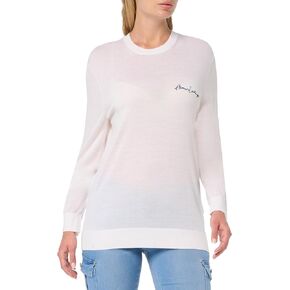 Armani Exchange Men Merino Wool Mix Signature Logo Crewneck Pullover Sweater