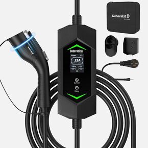 Vehicle Level 2 EV Charger (32A, 240V) NEMA 14-50 Plug for SAE J1772 with 25FT Charging Cable Adjustable and Time Delay Funcition for Charging Station Including Tesla (Adaptor Needed)