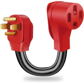 NEMA 10-30P to 14-50R EV Charger Adapter Cord, 125V/250V 3 Prong Dryer Outlet Male Plug to 50 Amp 4 Prong Female EV for Charging Tesla Charger RV Industrial Grade，Halloween Gift(Yellow)