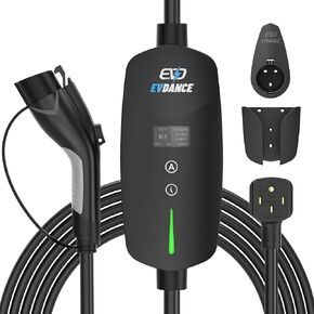 EV Charger Level 2 (40Amp, 240V, 9.6KW, NEMA 14-50P), Portable Electric Car Charger with 25FT Cable Current Adjustable/Reservation Charging Function for SAE-J1772 Electric Vehicles