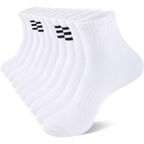 Heatuff Womens Ankle Quarter Socks Cotton Striped Athletic Casual Mini Crew Socks for Women (5 Pairs)