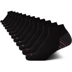 Calvin Klein Women's Quarter Socks - 12-Pack Active Performance Ankle Running Socks for Womens Athletic Use (Sizes 4-10)