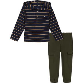Nautica boys 2pc Placket Hoodie Pant Set