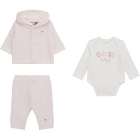 GUESS Unisex Baby Jersey Knit Sweatshirt, Pants and Stretch Onsie 3 Piece Set