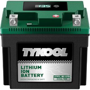 YTX7L-BS-STD 2X Cranking Amps,180CCA,Lithium Iron Phosphate Motorcycle Battery,Digital Readout,Comptitable for Honda,Suzuki Motorycle, Kawasaki ATV,Piaggio Scooter,Predator 3500 Generator battery