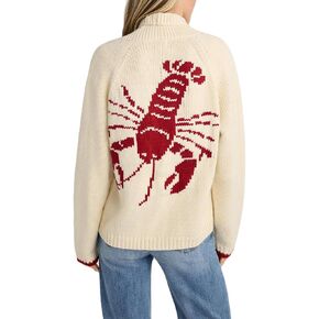 Women Lobster Cardigan Sweater Y2k Long Sleeve Button Down Chunky Knit Top Shirt Fall Winter Jacket Coats