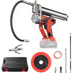 Lithium Battery Grease Gun Cordless Suitable for Dewalt 20V Max Battery (NO Battery) with 18" Spring Flex Hose, 10000 PSI High Pressure Quick Release Grease (for DeWalt Battery)