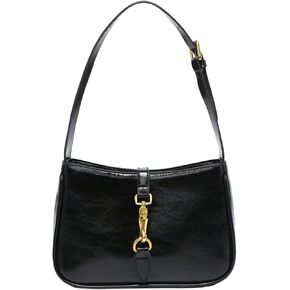 Verdusa Women's Vintage Pu Leather Underarm Counte Bag Back Buckle Poxed Fique