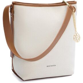 BOSTANTEN Bucket Bag Purses for Women Trendy Shoulder Bag Canvas Handbag with Adjustable Strap