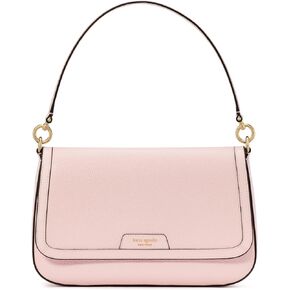 kate spade new york Hudson Pebbled Leather Flap Shoulder Bag, Pastry Pink