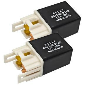 056700-9160 Air Conditioning Relay(Pack of 2) - 4-Pin DC12V 30A Waterproof Relay for Automotive A/C Radiator Fan, Horns, Fuel Pumps Replace 056800-2440