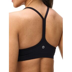 Womens Y Back Padded Sports Bra Strappy U Neck Butter Soft Low Impact Workout Bras Yoga Pilates Walking