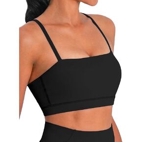 Sunzel Womens Sports Bra Buttery Soft Adjustable Straps Padded Yoga Bra Scoop Neck Wireless Bra Crop Top for Workout Gym