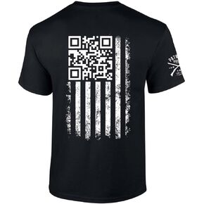 Trenz Shirt Company American Flag 47th President Tshirt American Flag 47th President Dance QR Code Funny Short Sleeve T-Shirt