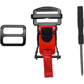 Mandark Quick relect Quick Porticcle Helled Buckle Kit ، حزام ذقن ذقن الخوذة المتراكب للدراجات النارية حتى 1 "، وملحقات خوذات الدراجات النارية مع حلقة D ، متوافقة مع النصف ، 3/4 ، الوجه الكامل (الأحمر)