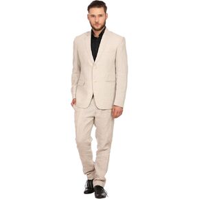 WINTAGE Men's Pure Linen Sky Blue Suit