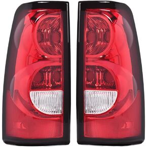 PIT66 LED Tail Lights Replacement Compatible with Chevy Silverado 2003-2006 GM2800174, GM2801174 Smoky(w/wiring harness)