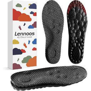 4D Cloud-Soft Comfort Soles for Men - Memory Foam Steppers Insoles with Graphene-Infused Fabric - Arch Support Trim to Fit Insoles for Enhanced Foot Comfort and Fatigue Relief (US M 5-7.5)