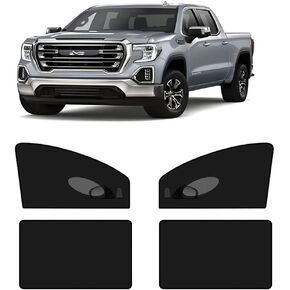 [2025] XL Truck Car Window Screens Shades for Large SUV Pickup 4 Pcs Car Bug Mosquito Net Camping Protector Elastic Mesh Netting Front Rear Side Window Kids Babies(Extra Large)