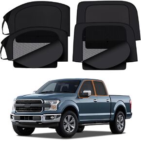 XCBYT 2020-Present F150 Sunshade | Dual Purpose Car Window Covers with Breathable Mesh | Insulate Heat 99% Sun UV Blackout | Keeps Cool Privacy Curtains for Breastfeeding, Napping, Dressing, Camping
