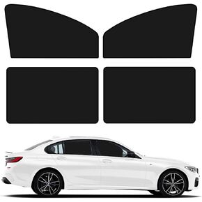 4 PCS Car Side Window Sunshade, Sun Protection Breathable Privacy Protection Window Shade, Absorbent Mount Car Accessories, Universal Fit for Most Cars (Black)