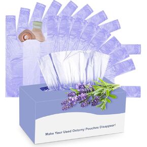 600 Pcs Ostomy Pouch Disposable Bag 13.39 x 7.09 Inch Ostomy Pouch Disposal Bags with Box Prevent Odours Leakage Ostomy Supplies Disposal Sacks with Box for Colostomy Waste Bags Nappies