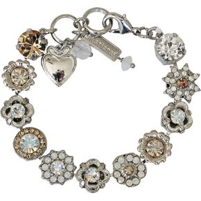 Mariana Rhodium Plated Flower Garden Crystal Crystal ، Champagne Moonlight B-4072 391100-RO