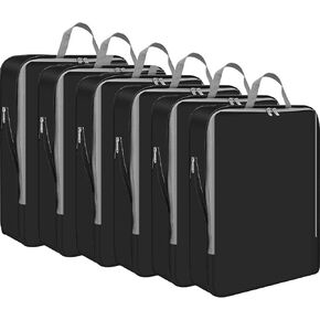 Hosuly 6 Pcs 17.3 x 12.6'' Compression Packing Cube Bag Extra Large Travel Expandable Space Saving Organizers XL for Luggage Storage(Colorful)