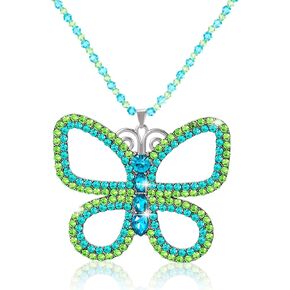 Joez Wonderful Green Butterfly Choker, Large Necklace Pendant, Sparkly Necklace for Women, Rhinestone Costume Jewelry for Halloween (1 Pcs)
