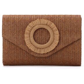 GOKTOW Straw Clutch Purse Rattan Summer Woven Beach Handbags for Women Wedding Vacation Travel Party 2025