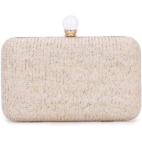 Emprier Straw Clutch Purse for Women Raffia Crossbody Handbags Summer Woven Purses Envelope Handbag