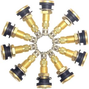 TR618A Heavy-Duty Clamp-in Tubeless Air Liquid Tractor Valve Stems - 10-Pack for Tubeless Tires, Industrial, Agricultural Wheels, Tractors & Graders