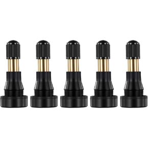 5 Pcs Tire Valve Stems High Pressure Brass Stem EPDM Rubber Snap-in Tire Valves TR600HP High Pressure Tire Valve Stem Tubeless Valve Stems Snap-in Tire Valves for Most of Pick-up Vehicles