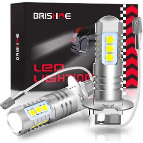 H3 LED LED Light Light Lights 6000K Xenon White ، White 3030 Chips H3 LED مصابيح LED مع جهاز عرض لأضواء الضباب ، وأضواء التشغيل أثناء النهار DRL (حزمة 2)
