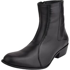 LIBERTYZENO Mens Animal Print & Plain Leather Adults High Ankle Retro Dress Boots for Easter Gift in Kuwait