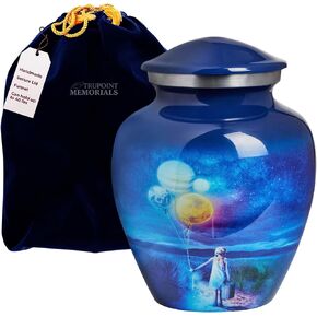 Trupoint Memorials Cremation Urns for Human Ashes, Handcrafted Baby Urn for Moms Who Lost Their Child – Medium, Light Pink