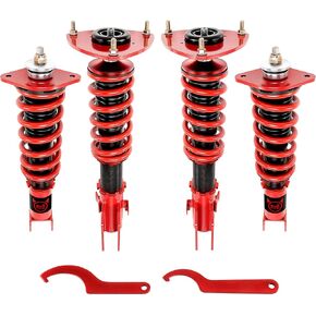 Coilovers Evil Energy Coilovers متوافقة مع Subaru WRX 2015-2021 ، مجموعة خفض قابلة للتعديل قابلة للتعديل ، مجموعة تعليق coilover twin-tube لركوب مريح ، الأحمر