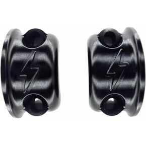 TDZ Lightning Logo Brake Clutch Perch Half Clamps for Harley Sportster, Softail, Dyna, Touring, Road Glide, Street Glide (Black)