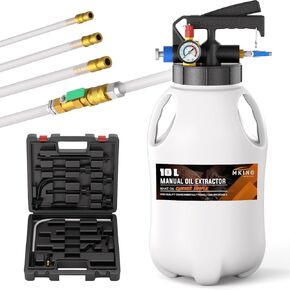 MKING Oil Extractor Pump for Volume 6L - Manual Vacuum Fluid Extractor with 4 Extension Suction Tubes & Brake Bleeding Hose for Boats Lawn-mowers Automotive