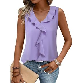 Gaharu Womens Summer Dressy Tank Top Sleeveless Business Casual Blouses Office Work Shirt