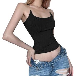 Invisible Strap Tank Tops Y2k Aesthetic Sexy Tank Tops for Women Thin Strap Tank Tops